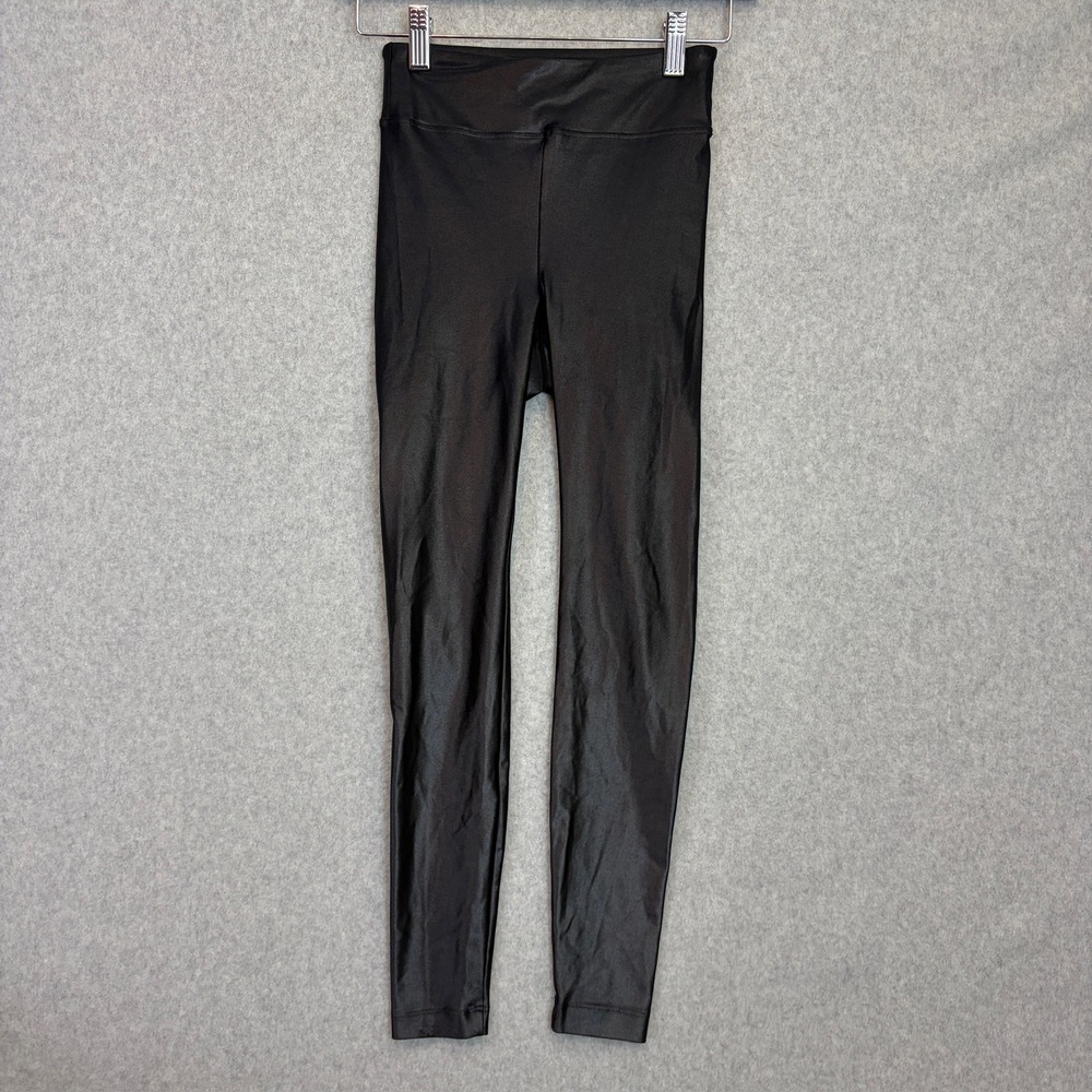Koral Lustrous High Rise Leggings Black Shiny Liquid Active Athletic Women XS